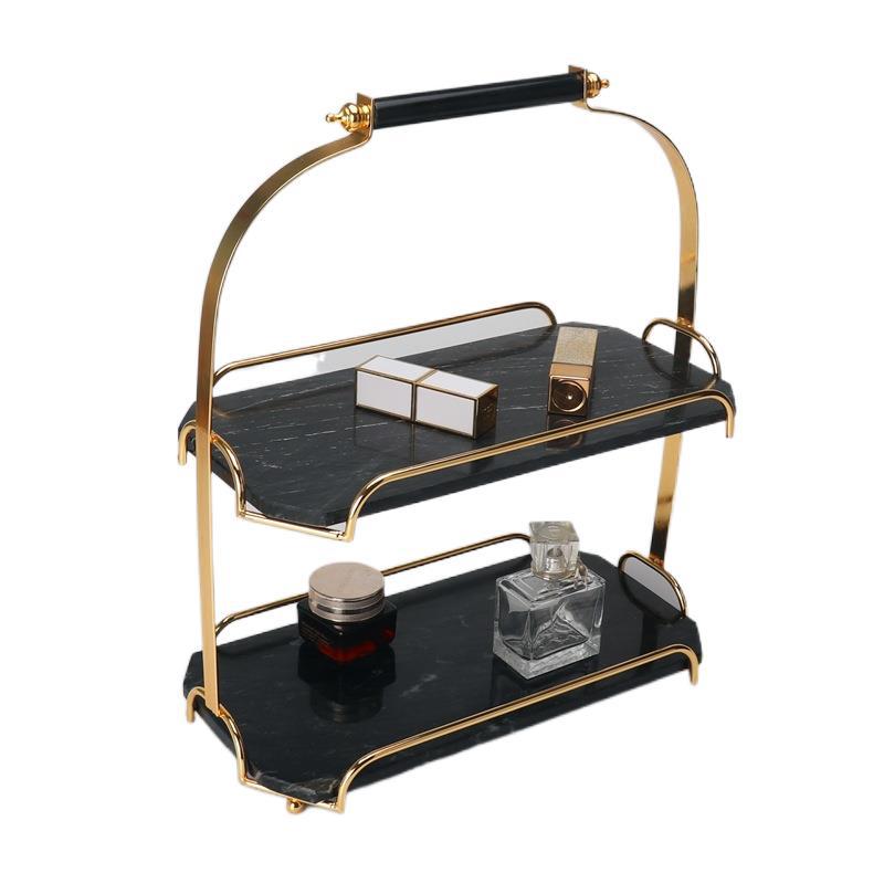 Marquis Rectangular Marble Double Tray