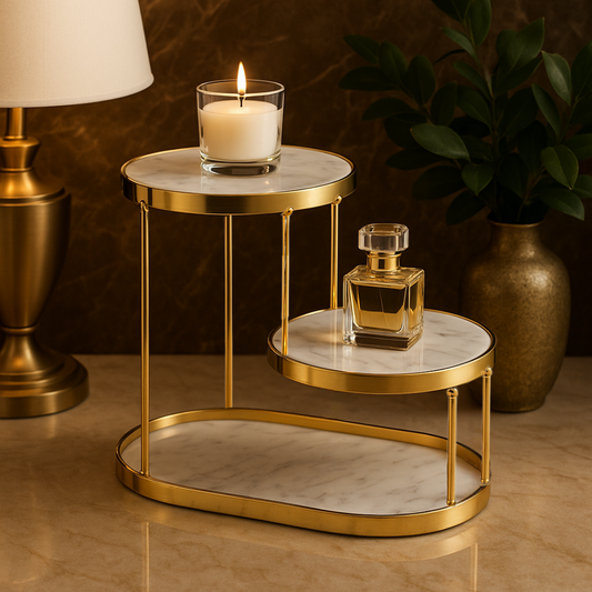 Regalia Oval Marble Double Tray