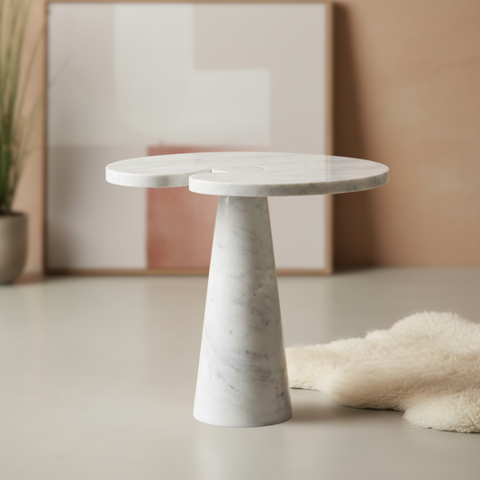 Vionne Statuario Marble Side Table