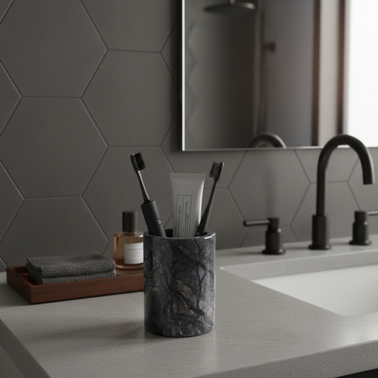 Marquina Marble Storage Cup