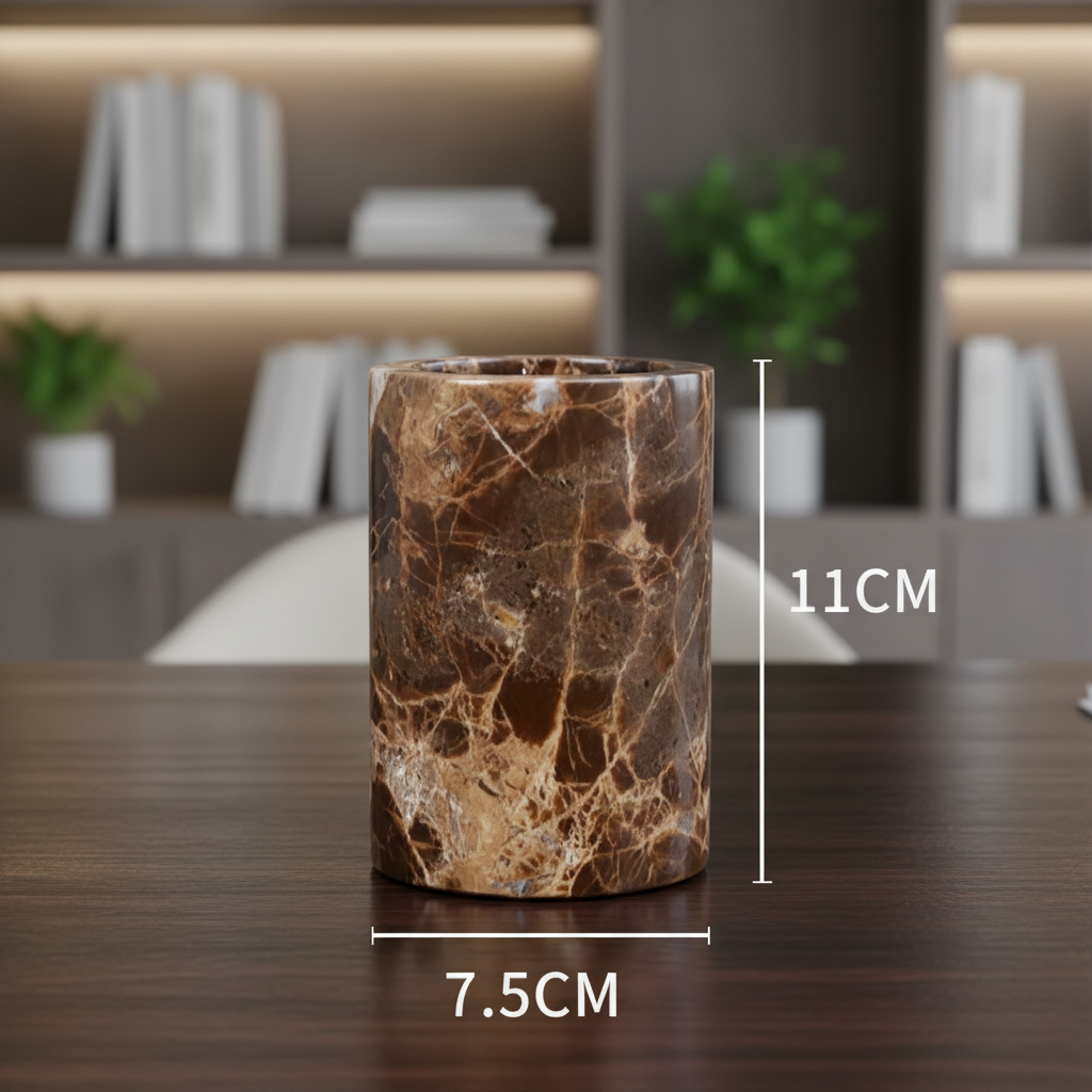 Valenza Dark Emperador Marble Bathroom Set