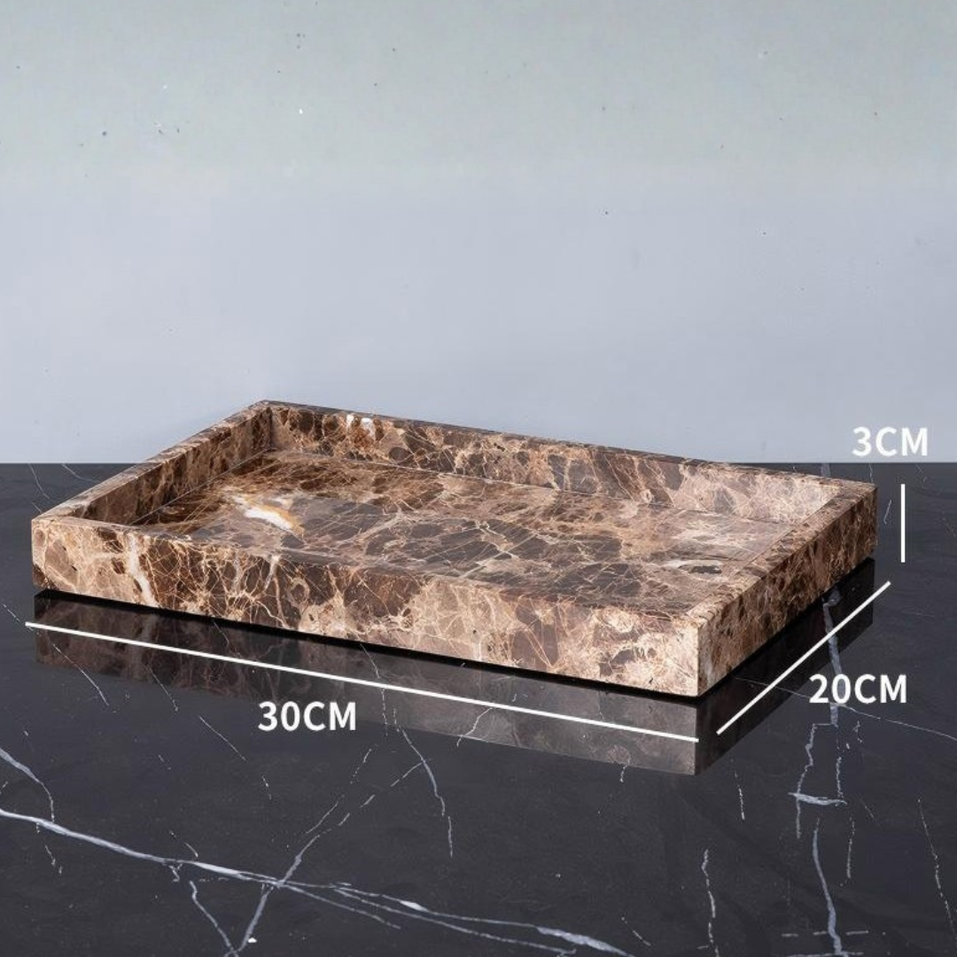 Valenza Dark Emperador Marble Bathroom Set