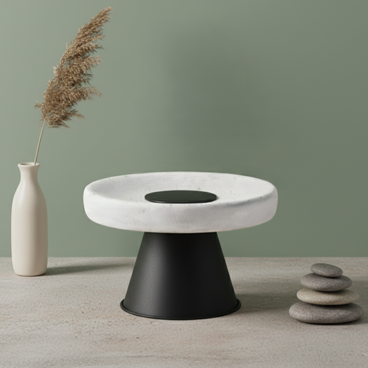 White Travertine Pedestal Stand