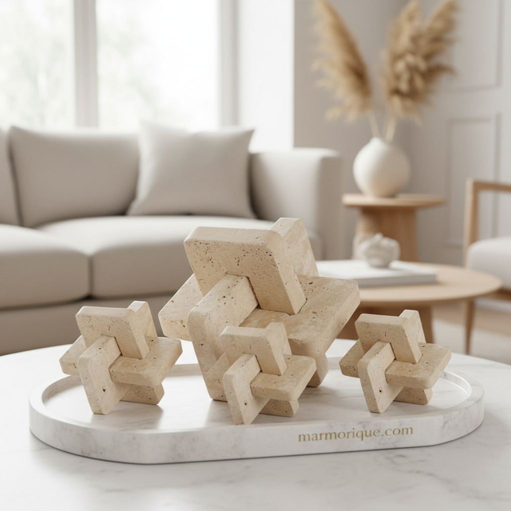 Astoria Massives Steinmarmor-Puzzle-Ornament