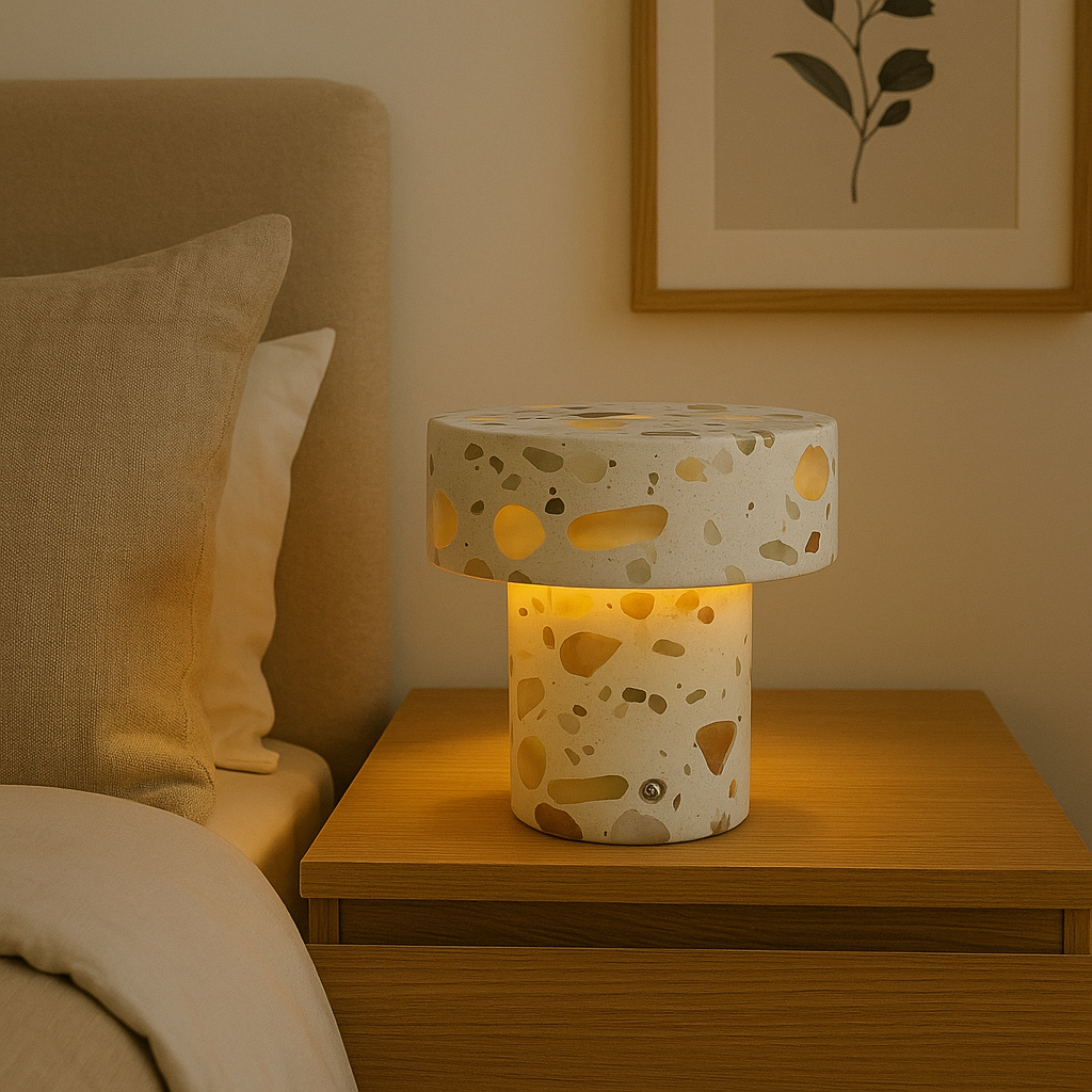 Noirra Marble Column Lamp