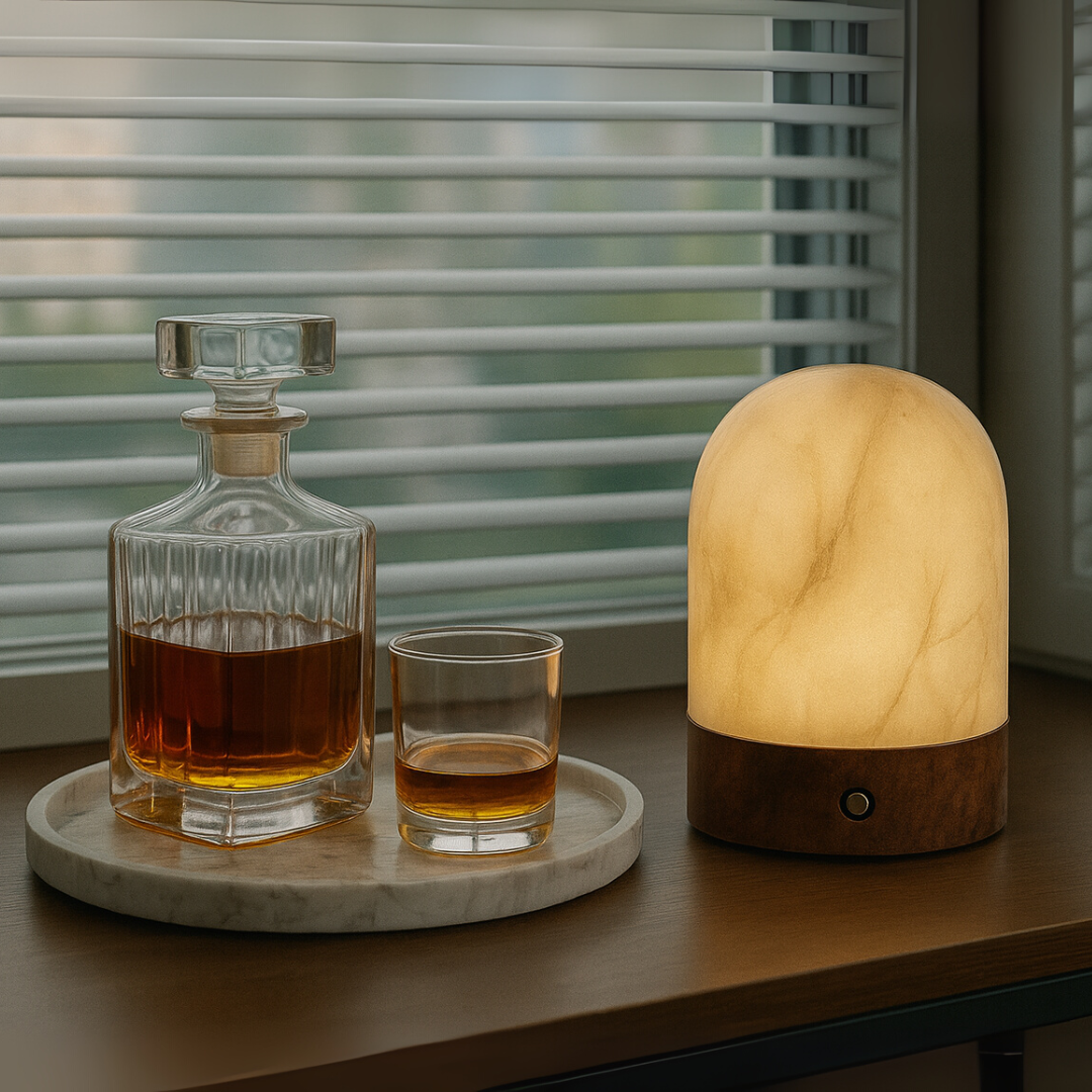 Aurelia Marble Dome Lamp – Wireless Solid Stone Design Light