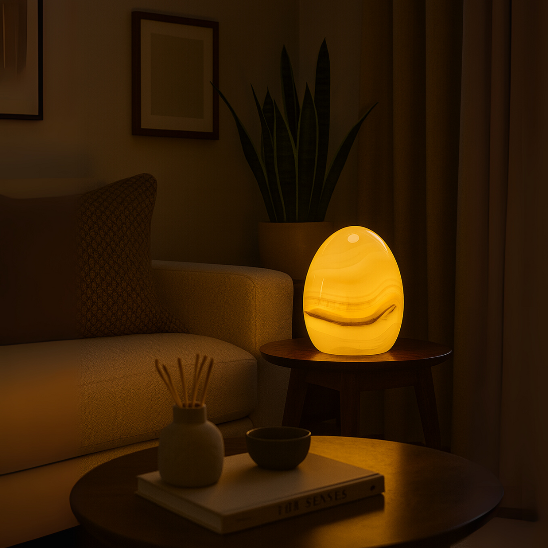 Lyra Marble Egg Lamp
