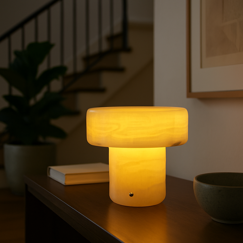 Solenne Marble Column Lamp