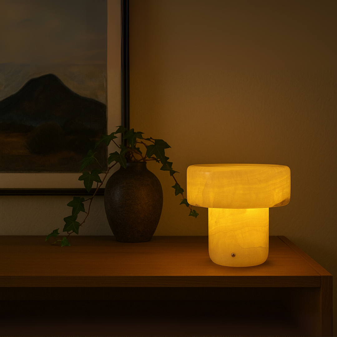 Solenne Marble Column Lamp