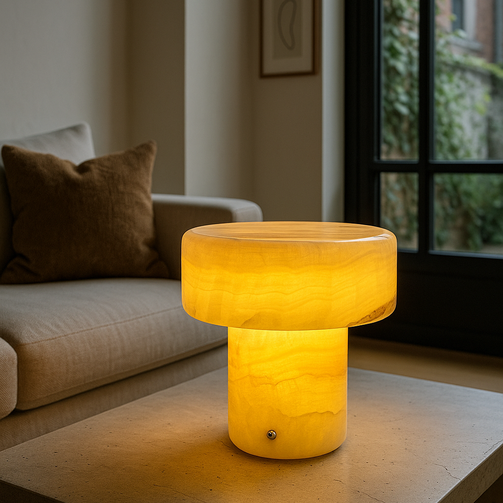 Solenne Marble Column Lamp