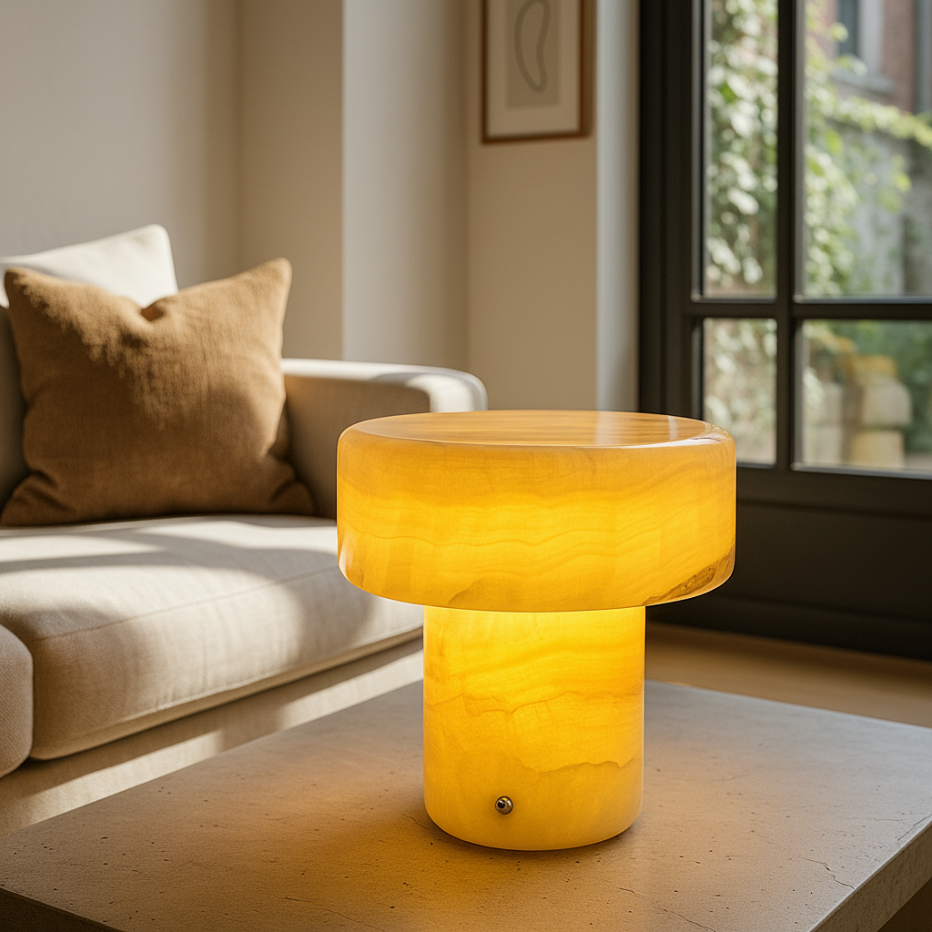 Solenne Marble Column Lamp