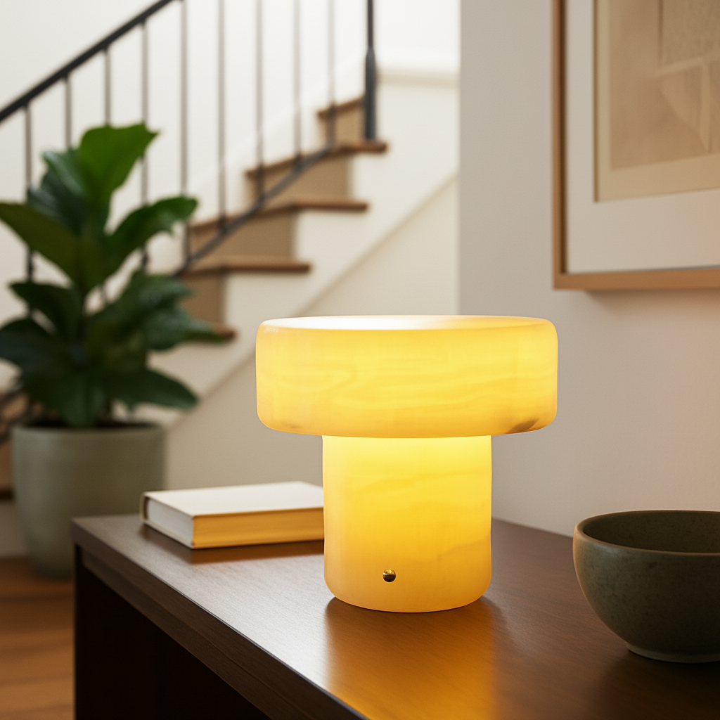 Solenne Marble Column Lamp