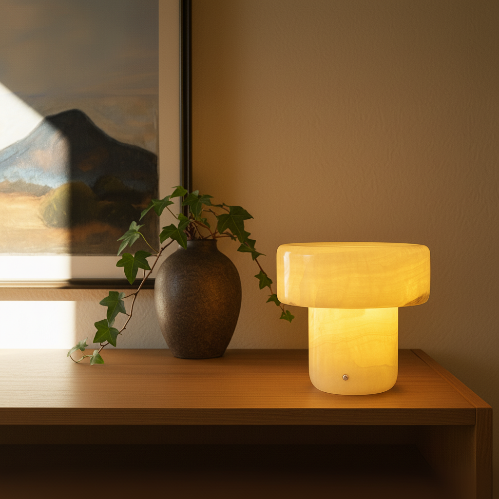 Solenne Marble Column Lamp