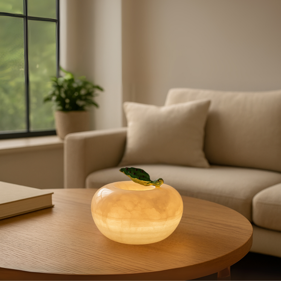 Pomora Marble Apple Lamp – Wireless Solid Stone Design Light