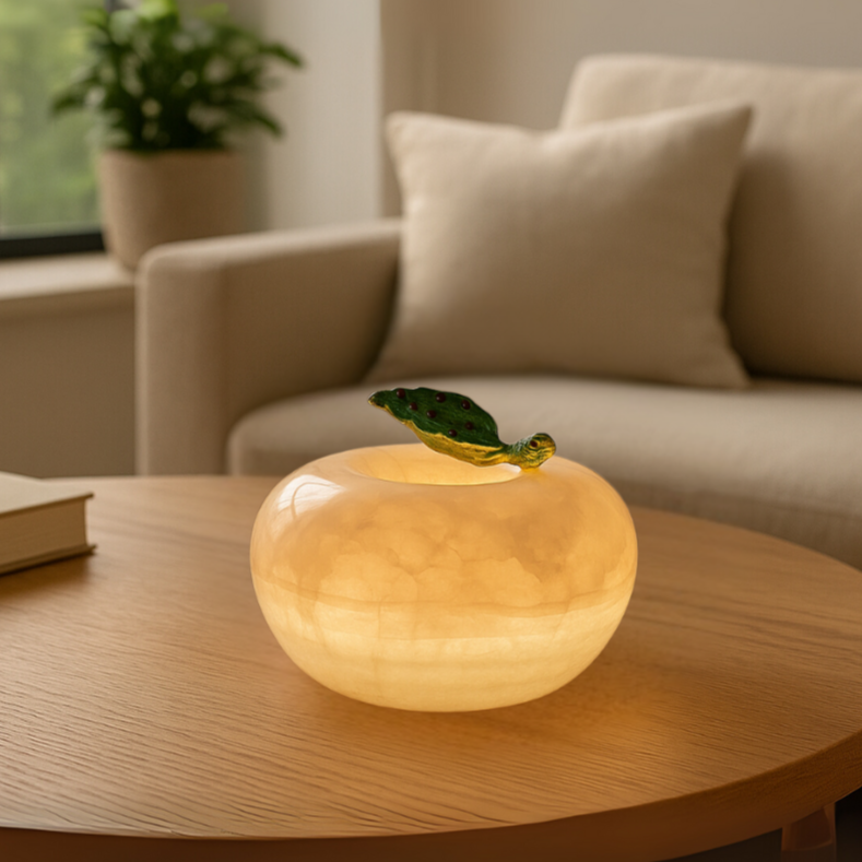 Pomora Marble Apple Lamp – Wireless Solid Stone Design Light