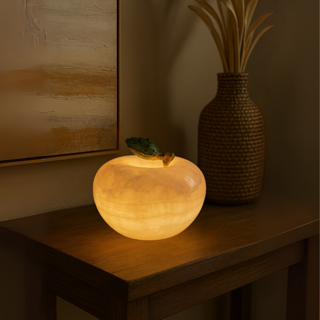Pomora Marble Apple Lamp – Wireless Solid Stone Design Light