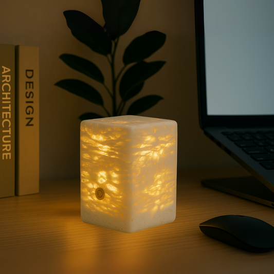 Luma Marble Cube Lamp – Solid Stone Ambient Light