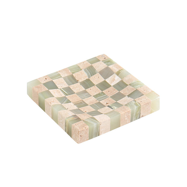 Checkered Marble Jewelry Tray