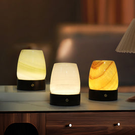 LustreGlow Marble Aromatherapy Lamp – Wireless Solid Stone Wellness Light