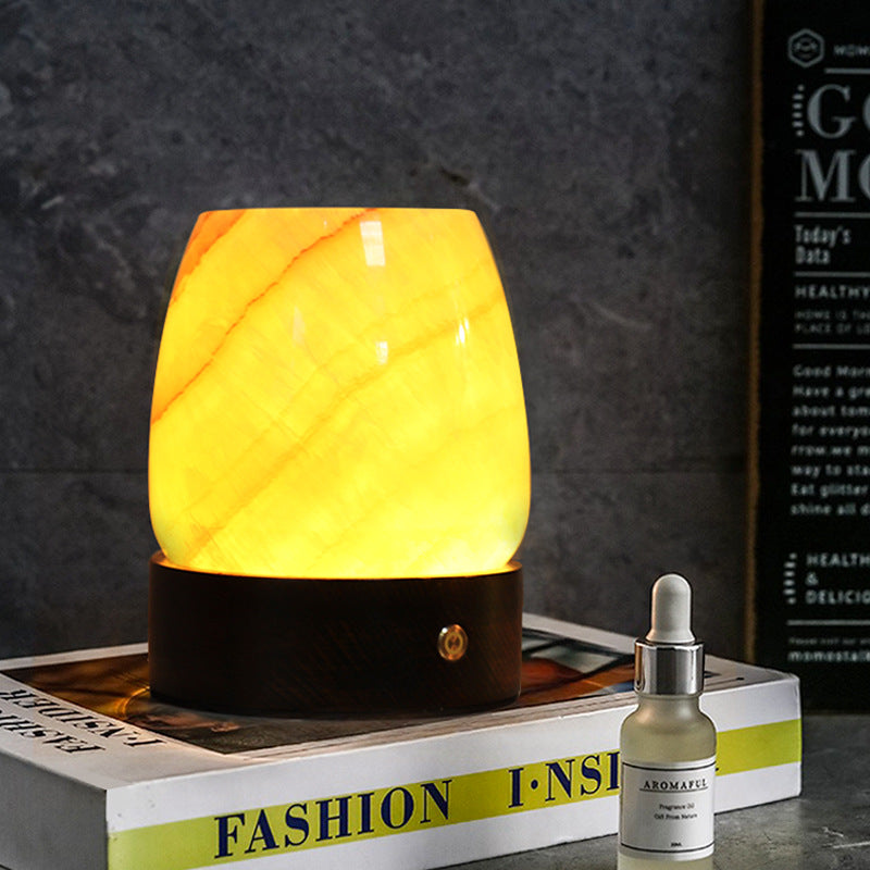 LustreGlow Marble Aromatherapy Lamp – Wireless Solid Stone Wellness Light