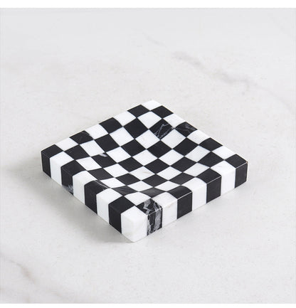 Checkered Marble Jewelry Tray