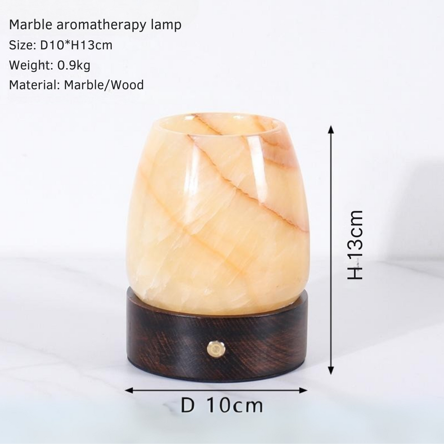 LustreGlow Marble Aromatherapy Lamp – Wireless Solid Stone Wellness Light
