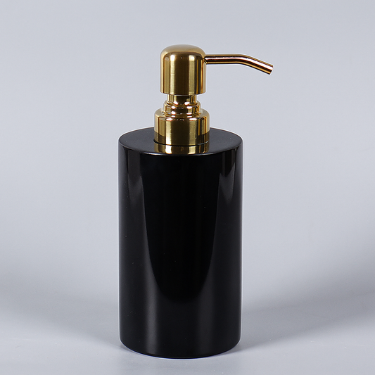 Round Marble Soap Dispenser – Solid Stone with Gold Metal Pump (1kg)