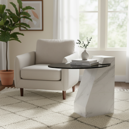 Ardano Statuario Marble Side Table