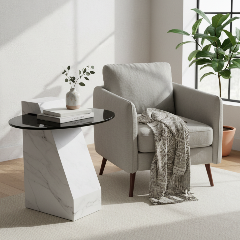 Ardano Statuario Marble Side Table