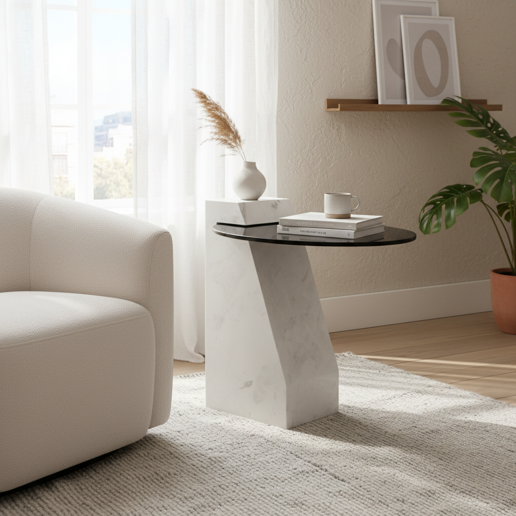 Ardano Statuario Marble Side Table