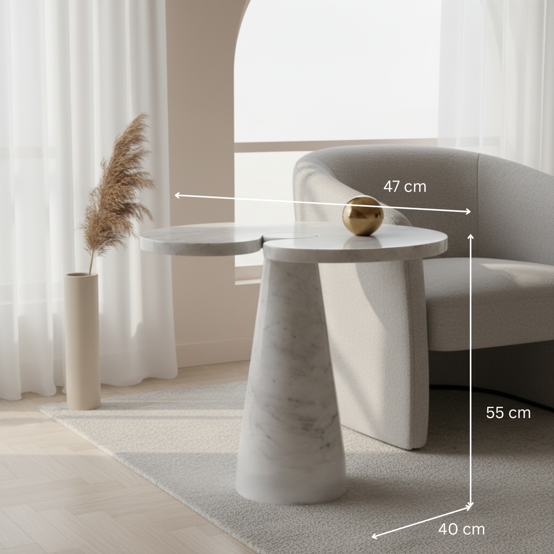 Vionne Statuario Marble Side Table