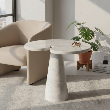 Vionne Statuario Marble Side Table
