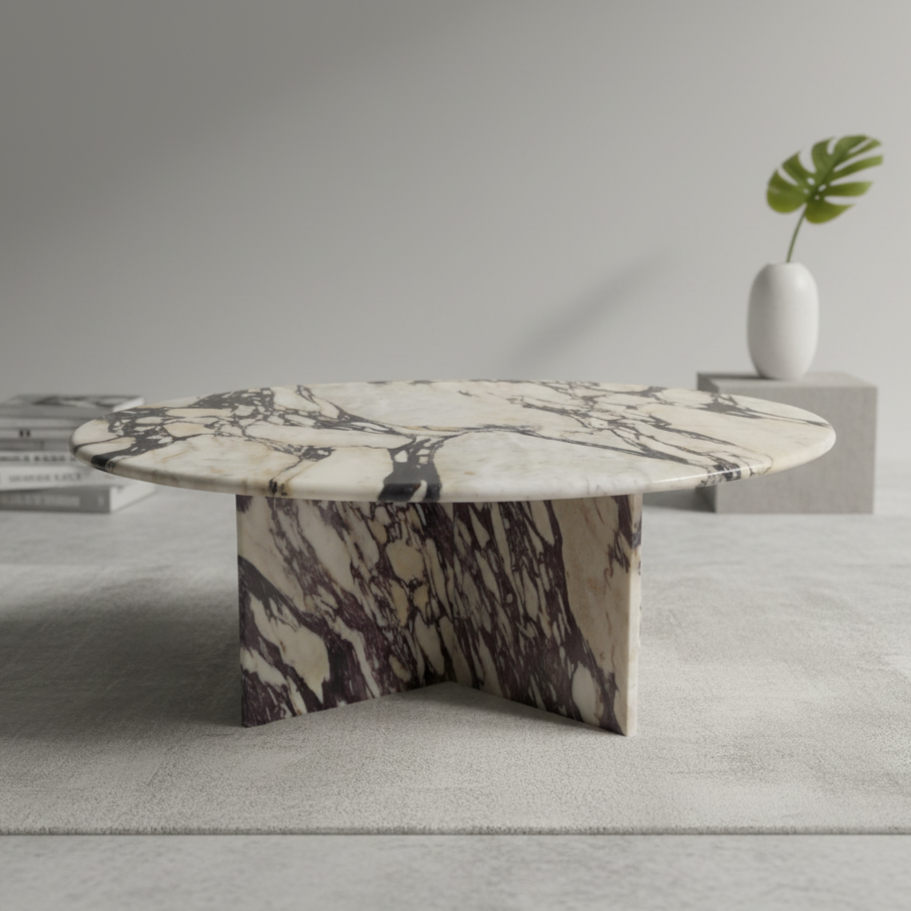 Valdis Calacatta Viola Marble Coffee Table