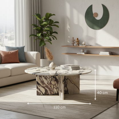 Valdis Calacatta Viola Marble Coffee Table