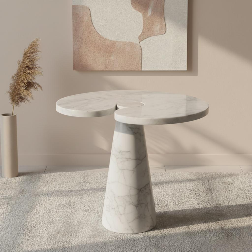 Vionne Statuario Marble Side Table