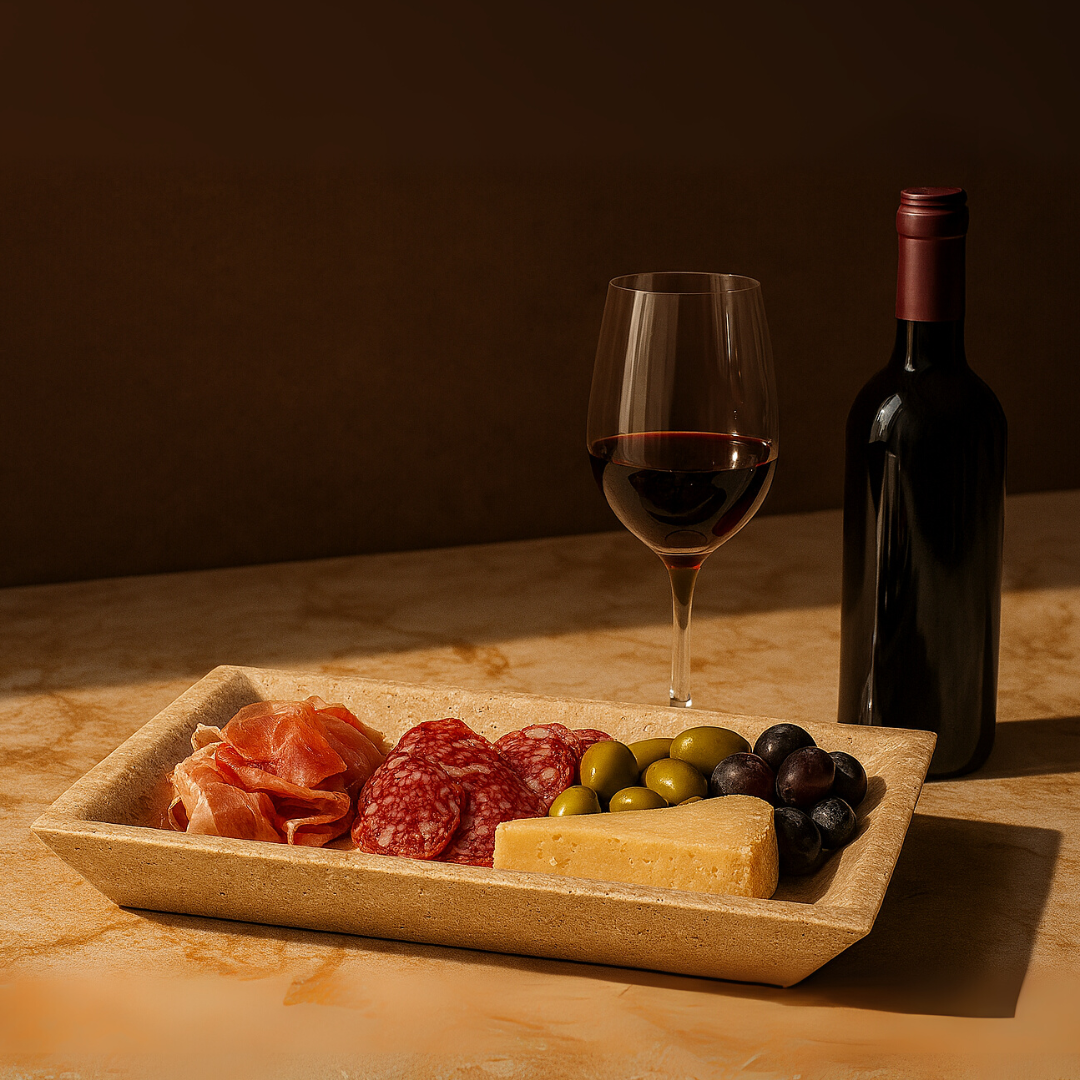 Travertine Rectangular Fruit Tray