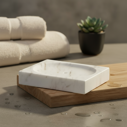 Artisan Marble Soap Dish – Solid Stone Luxury