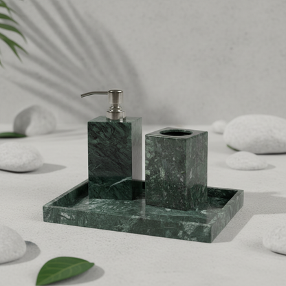 Monteleo Green Marble Bathroom Set