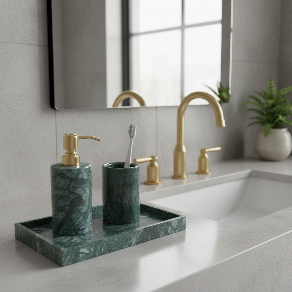 Caldera Grün Marmor Badezimmer Set