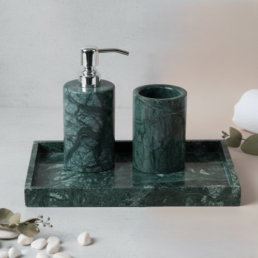 Caldera Green Marble Bathroom Set