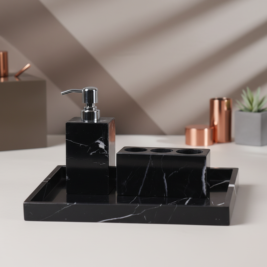 Valdoro Black Marble Bathroom Set
