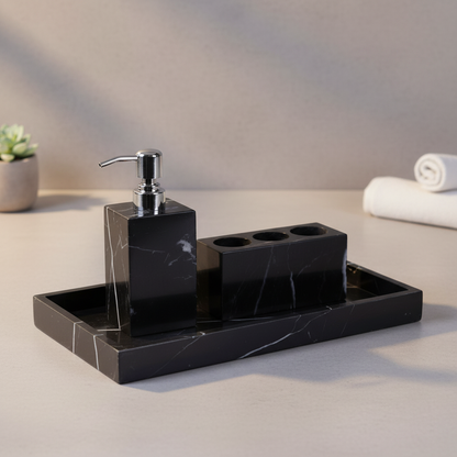Valdoro Black Marble Bathroom Set