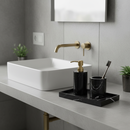 Noirora Black Marble Bathroom Set