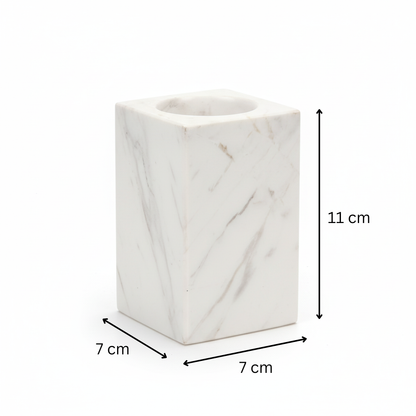 Calviera White Marble Bathroom Set