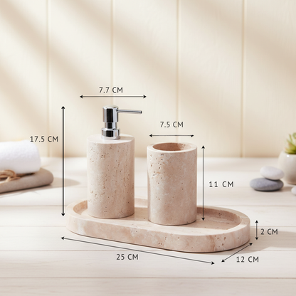 Aterno Travertine Marble Bathroom Set