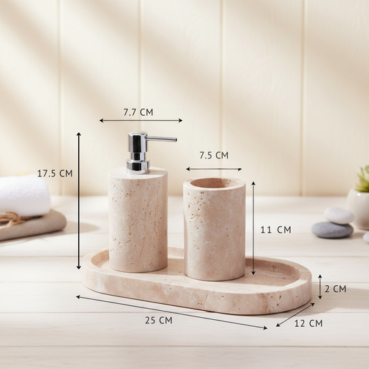 Aterno Travertine Marble Bathroom Set