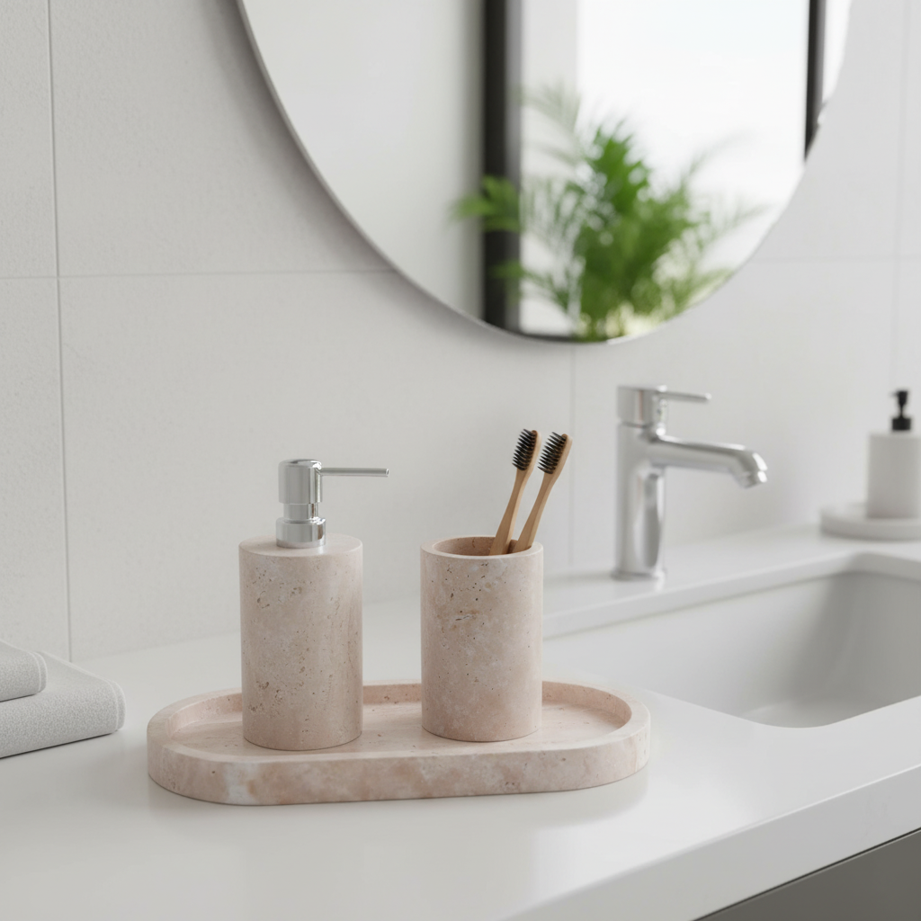 Aterno Travertine Marble Bathroom Set