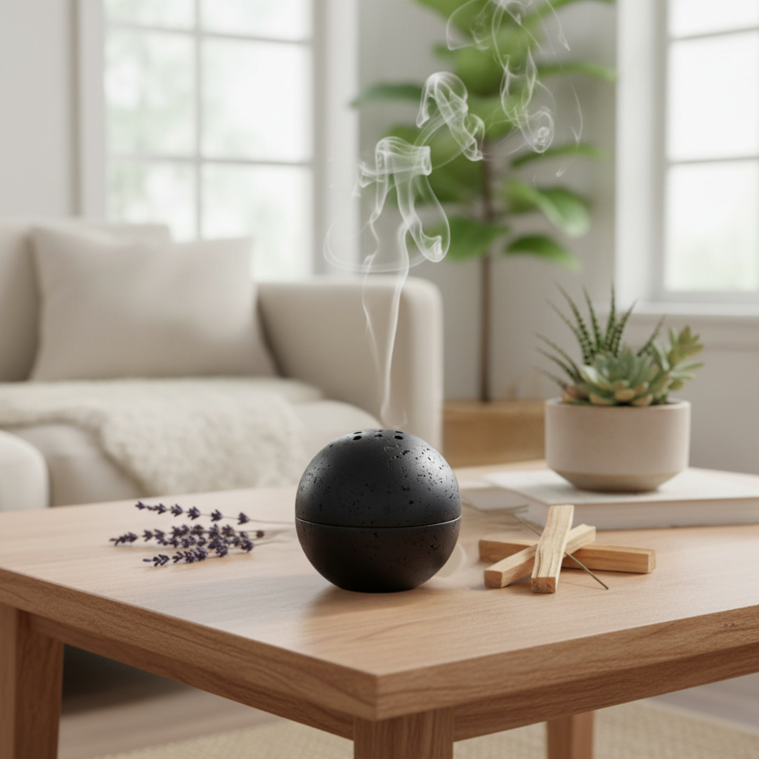 Auralis Steinkugel Räucherstäbchenhalter