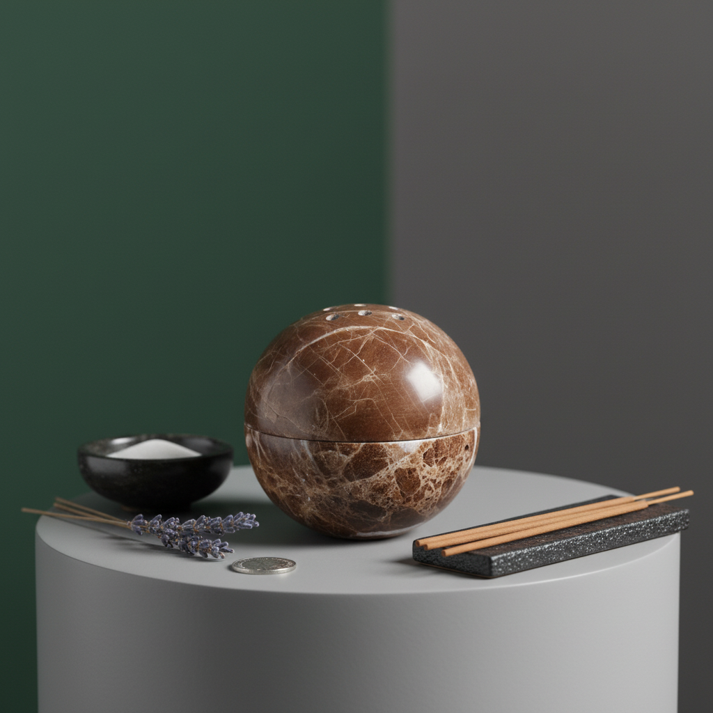 Virella Marble Sphere Incense Holder