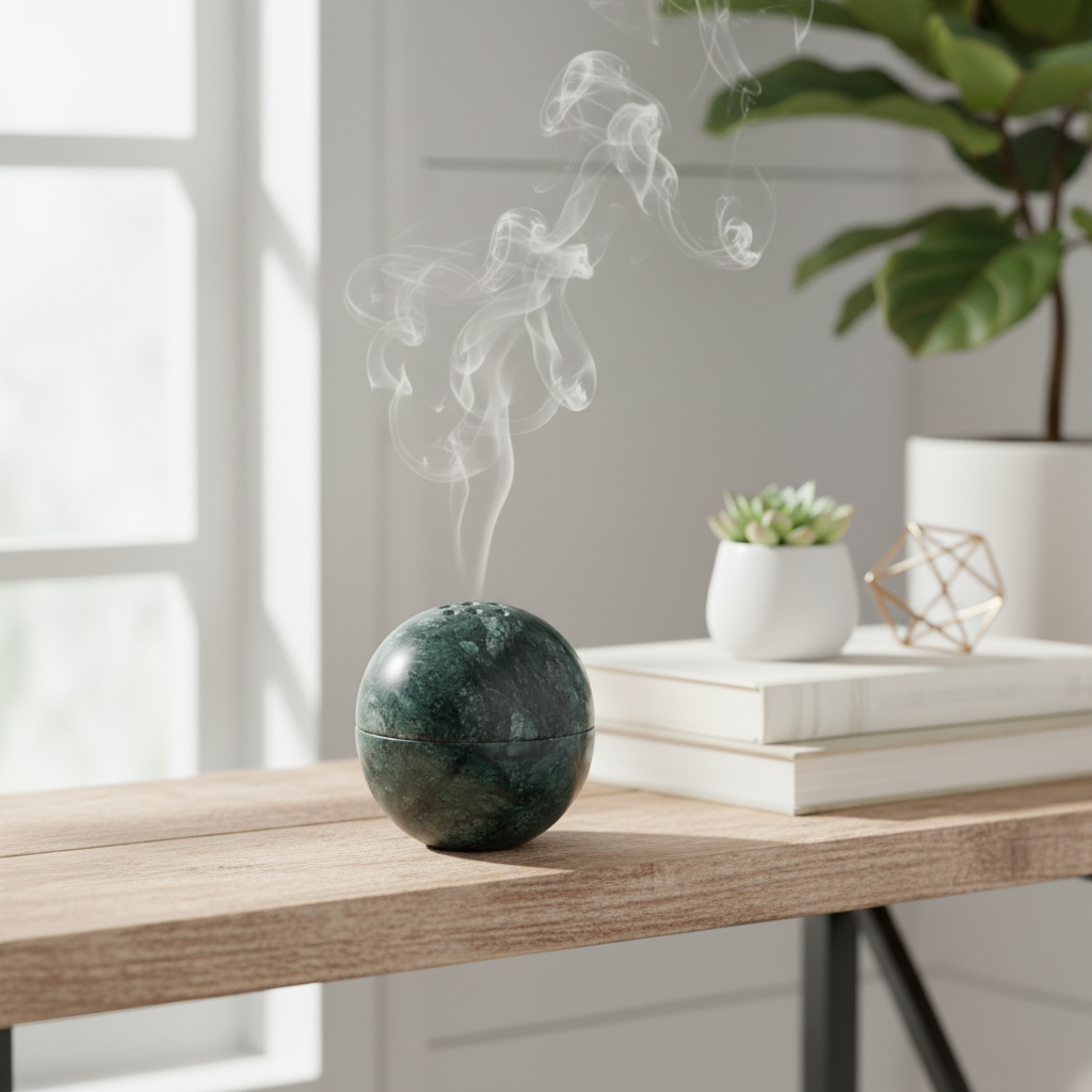 Virella Marble Sphere Incense Holder